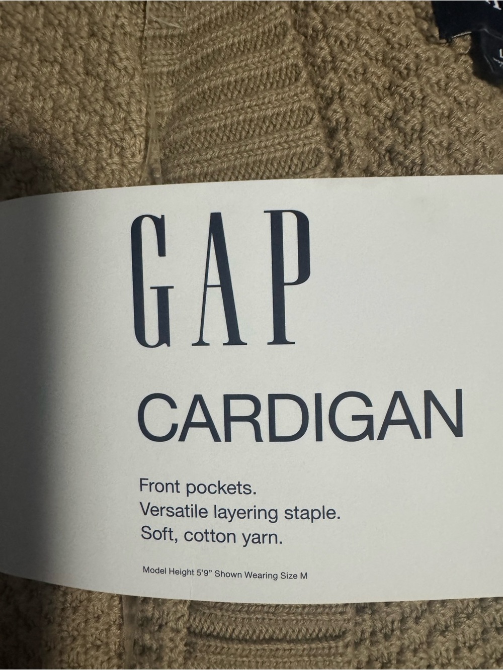 GAP Women's Tan Cardigan - Open Front Knit with Pockets size L - Picture 5 of 5